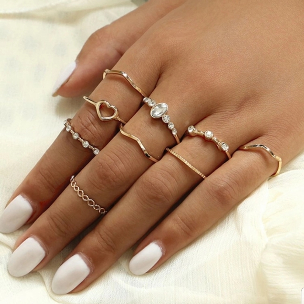 XRacquelxx 9 Piece Rings Set - Picture 2 of 4